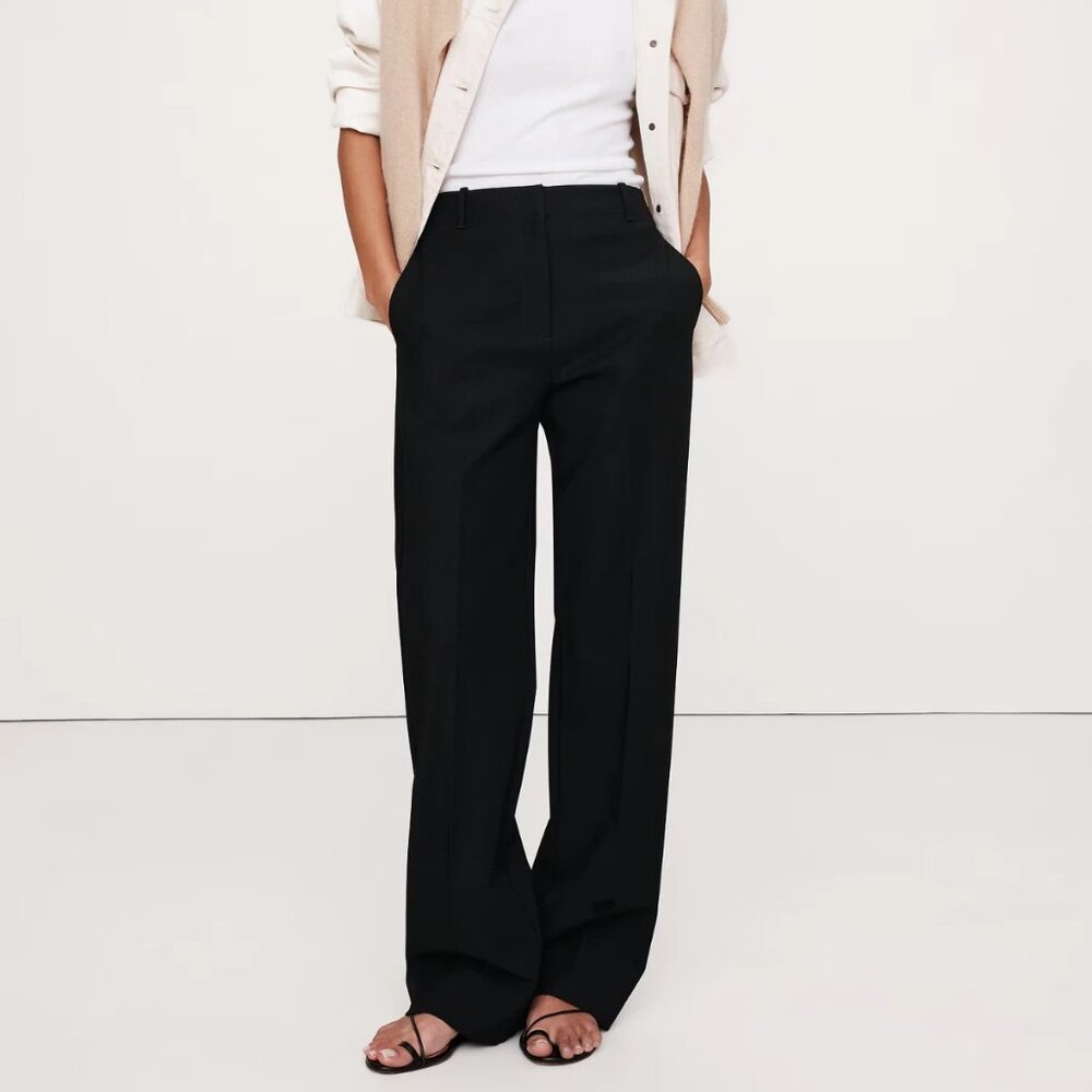 Banana Republic High-Rise Modern Straight City Stretch Pant size 16 Black